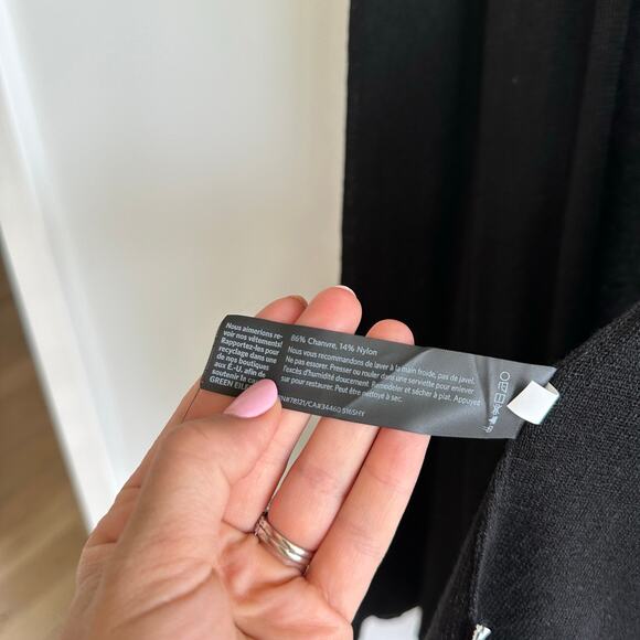 Eileen Fisher Hemp Blend Open Front Knit Semi-Sheer Short Sleeve Cardigan - Picture 5 of 7